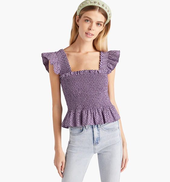 The Paz Top - Plum Floral Jacquard | Hill House Home