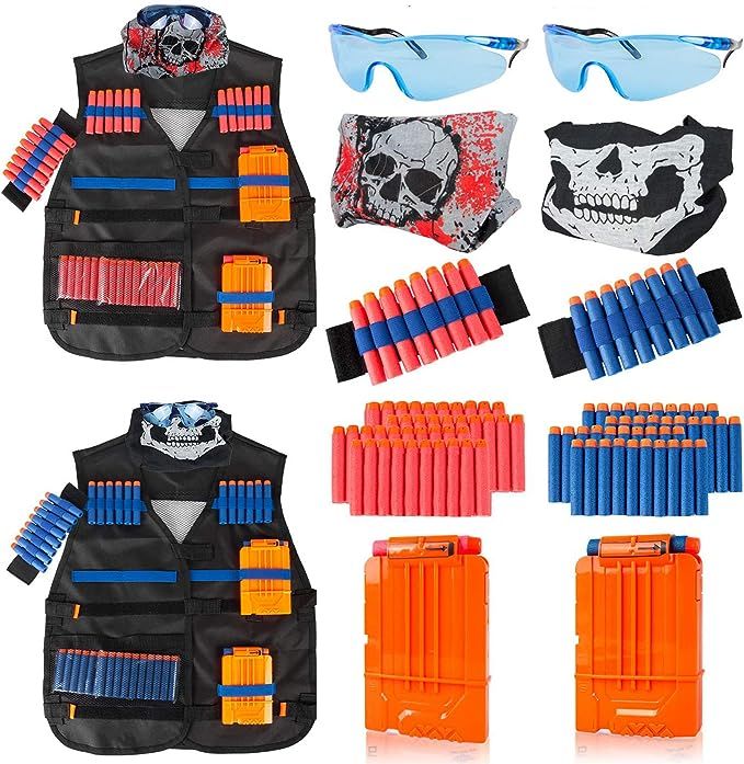 Little Valentine 2 Sets Kids Tactical Vest Kit for Nerf Guns N-Strike Elite Series , 2 Pack Tacti... | Amazon (US)