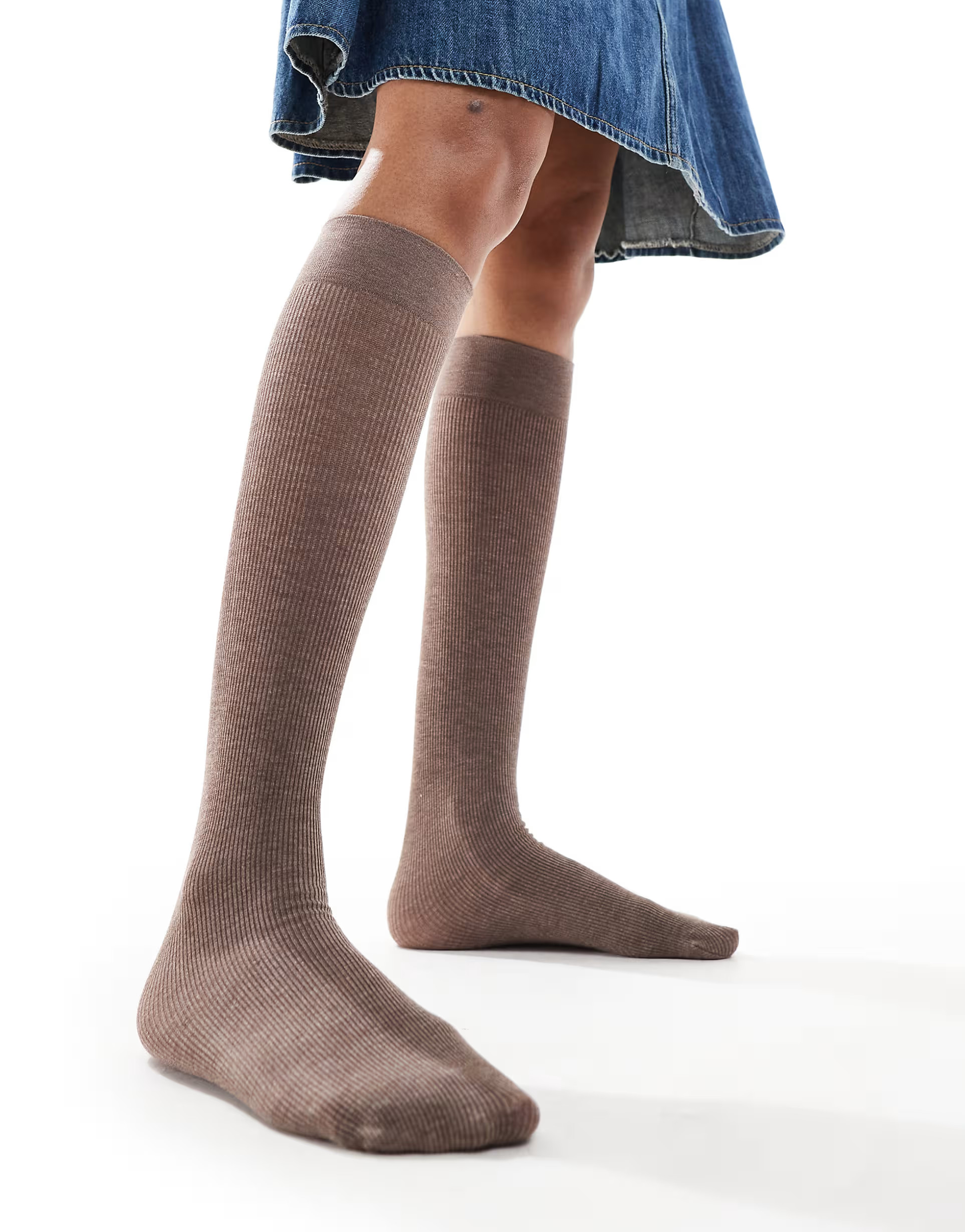 Glamorous below the knee socks in light brown | ASOS (Global)