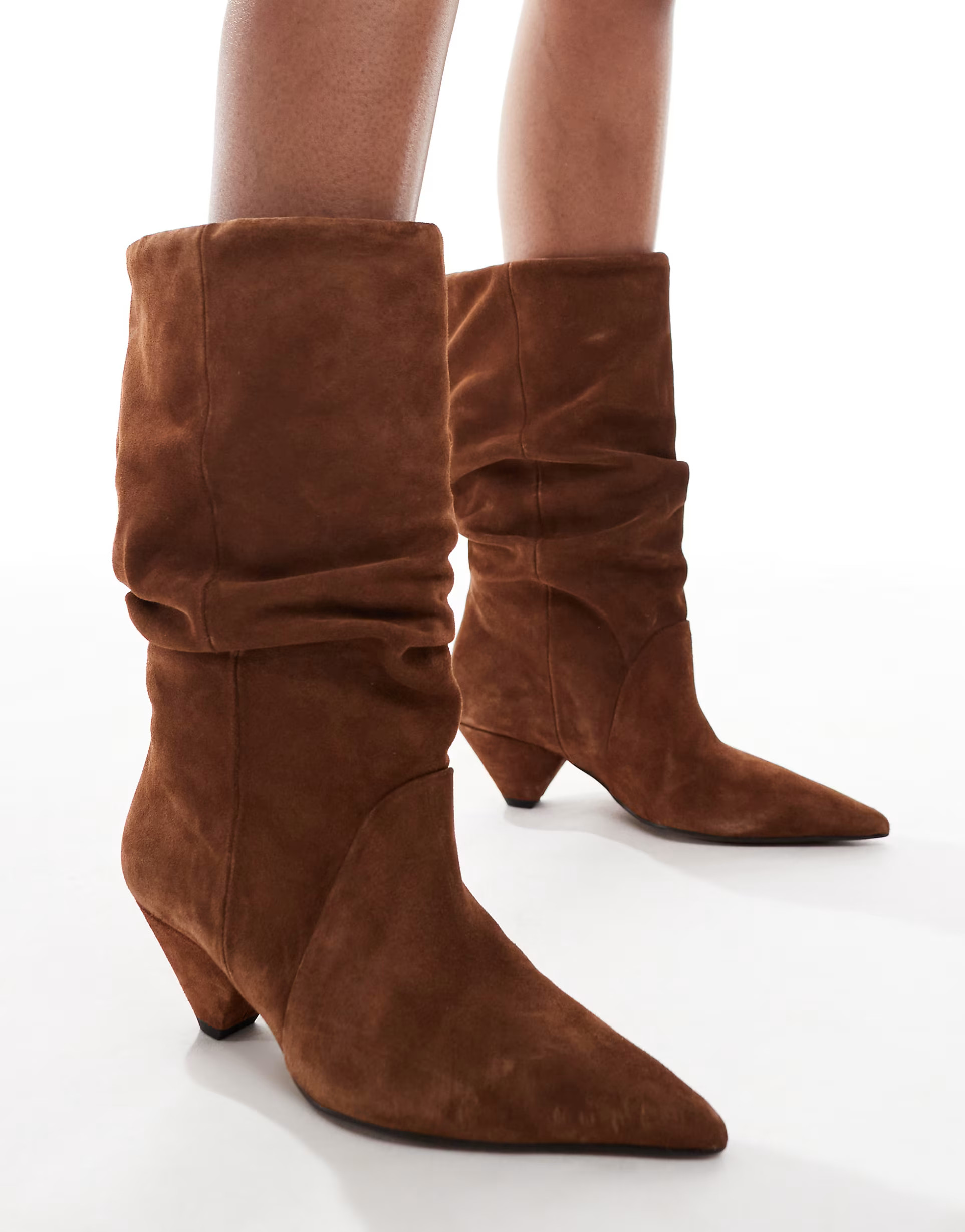 ASOS DESIGN Restless premium slouch boot in tan suede | ASOS | ASOS (Global)