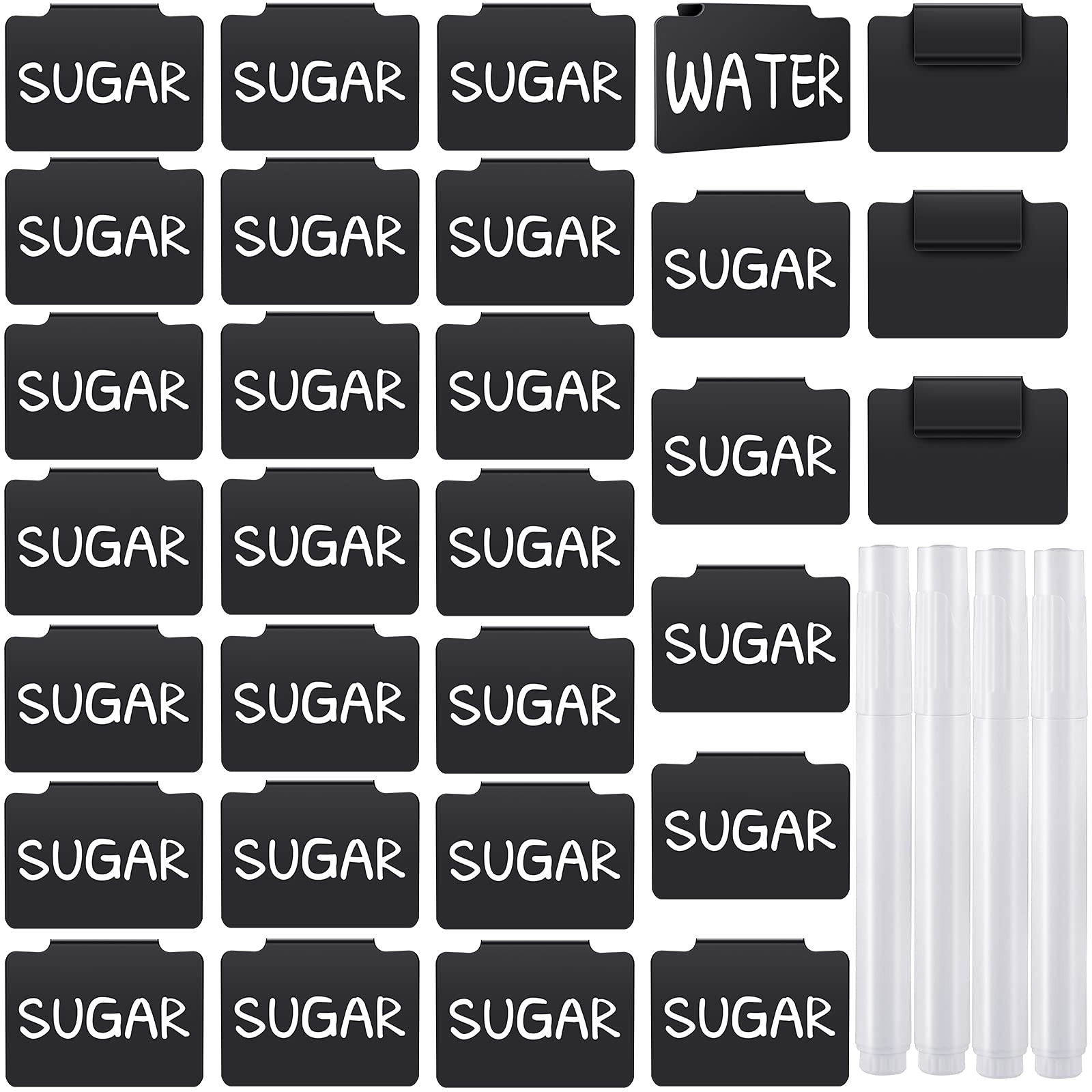 18 Pcs Plastic Basket Bin Label Clip on Removable Basket Label Clip with White Chalk Markers for ... | Amazon (US)