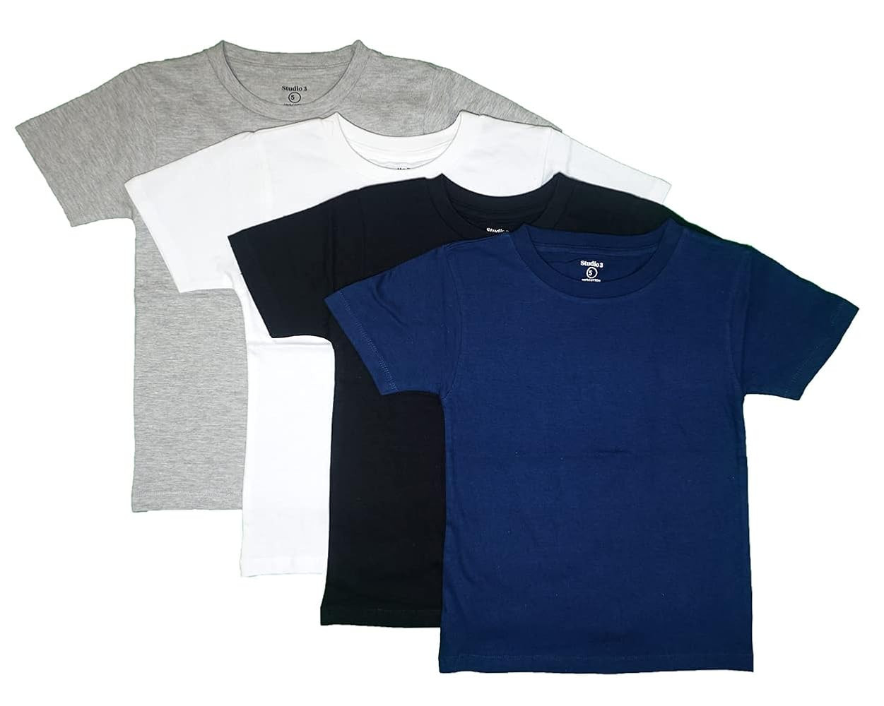 Studio 3 Boys' Four-Pack Assorted Color T-Shirts | Amazon (US)
