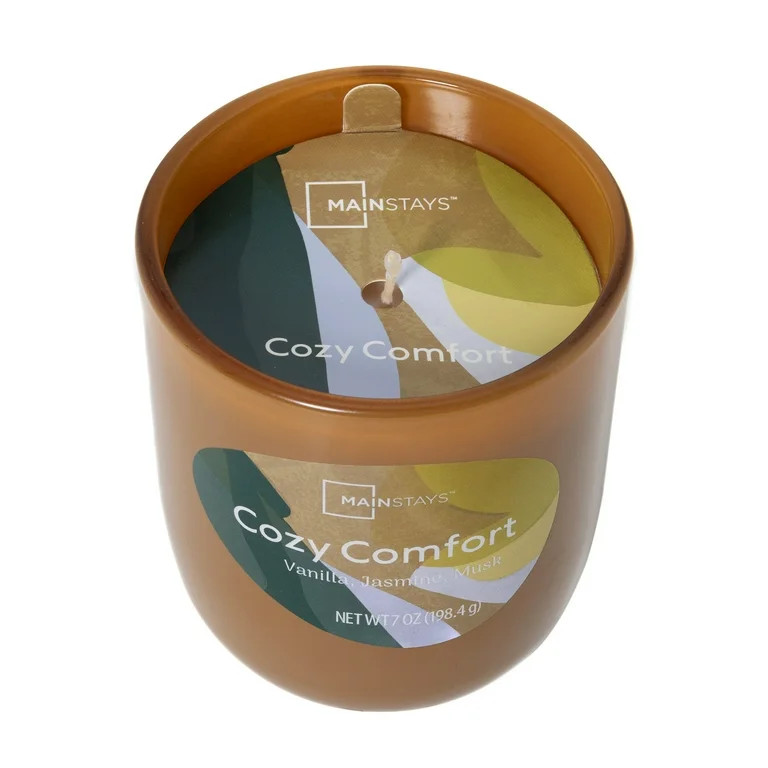 Mainstays Vela de Vidrio Brillante de 1 Mecha, Cozy Comfort, 7 oz | Walmart (US)