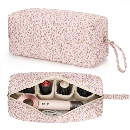 ANKICK Travel Hair Tool Bag Compatible with Dyson Airwrap and Shark Flex Style Carrying Case, Floral Portable Hair Dryer Bag Organizer | Amazon (US)