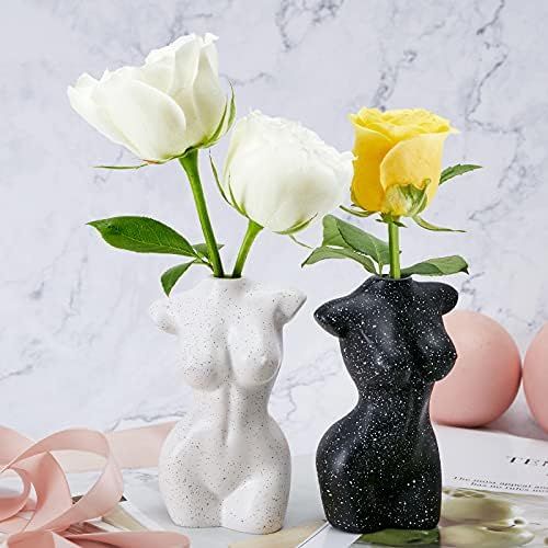 Body Vase Set, 2 Small Handcrafted Flower Vases Female Form Cute Vase Modern Home Decor Body Art ... | Amazon (US)