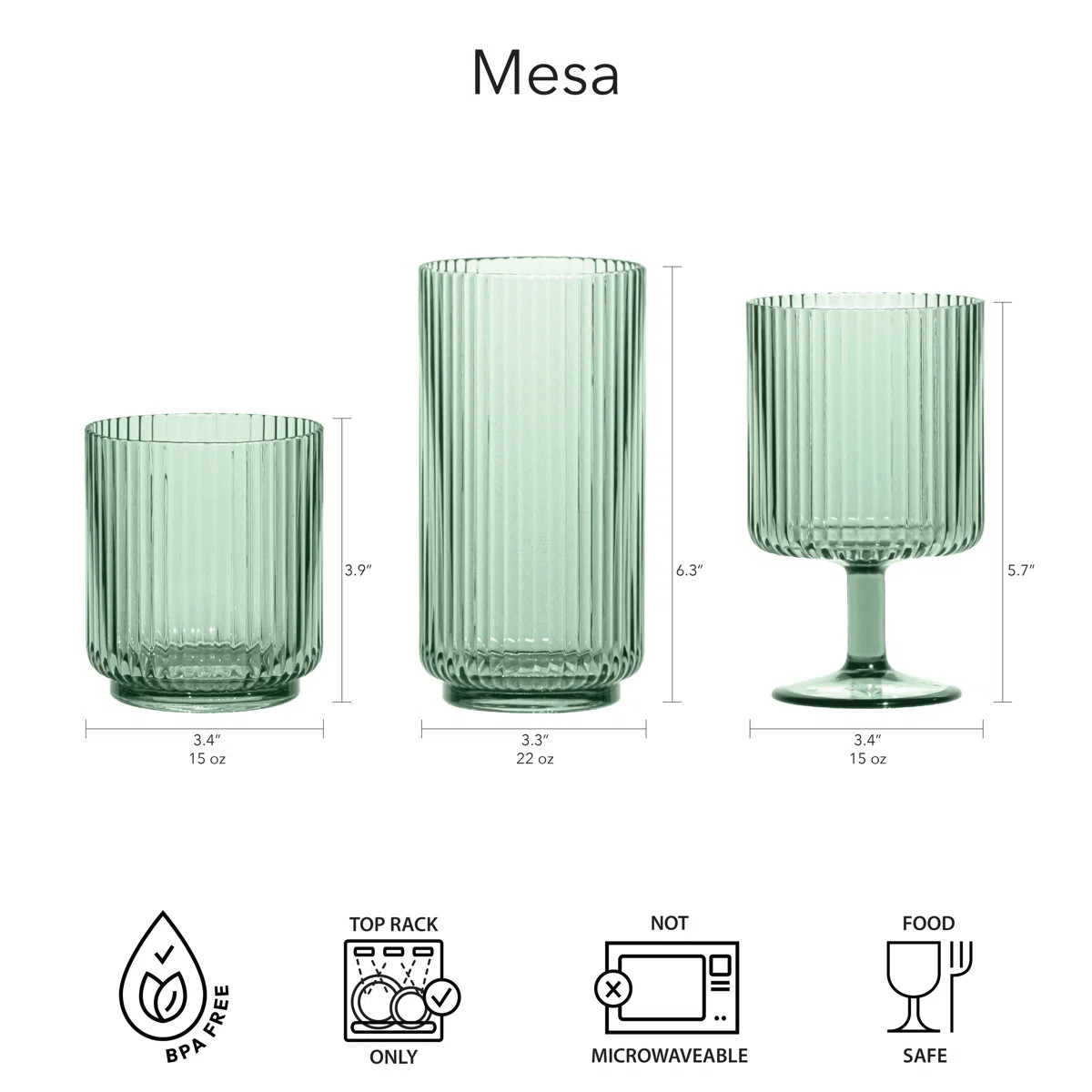 Laya Fluted Acrylic Drinking Glass (Set of 6) | Wayfair North America