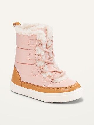 Unisex Sherpa-Lined Sneaker Boots for Toddler | Old Navy (US)