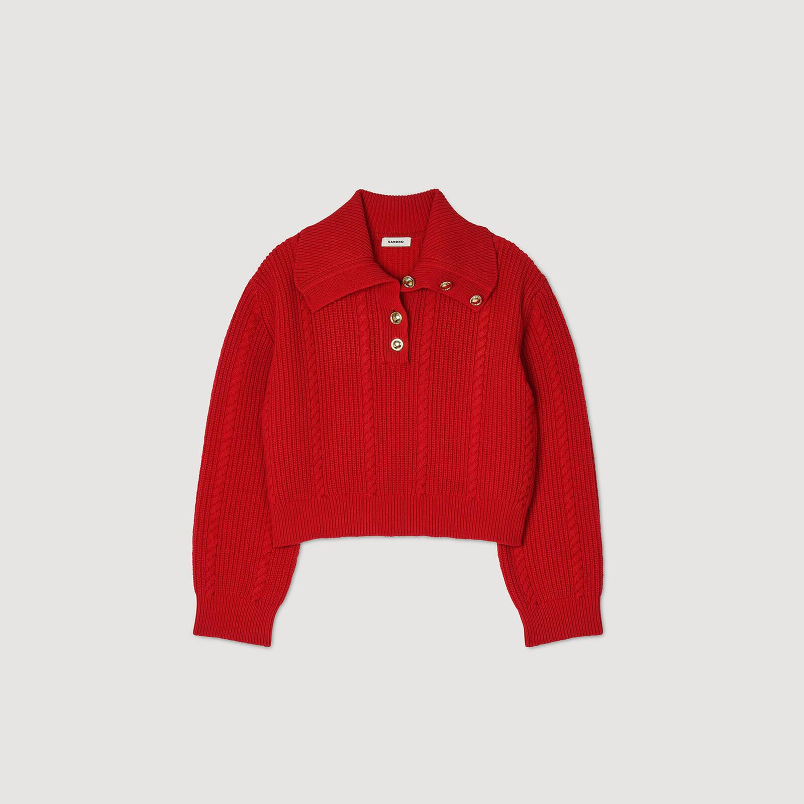 Buttoned Neck Sweater | Sandro US | Sandro-Paris US
