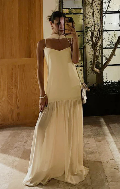 Dalia Maxi Dress ~ Pale Yellow Luxe Satin | Show Me Your Mumu