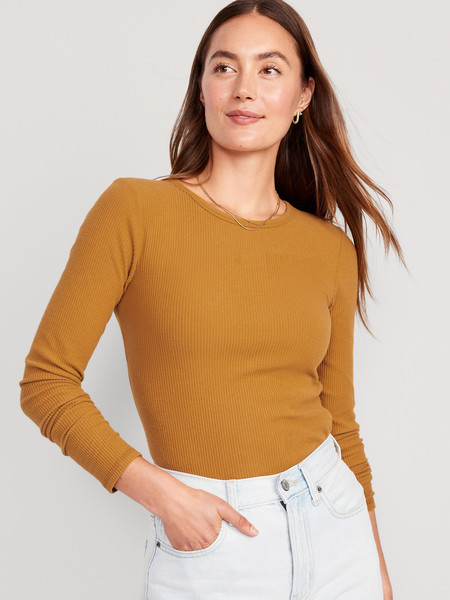 Plush Long-Sleeve Crew-Neck T-Shirt for Women | Old Navy (US)