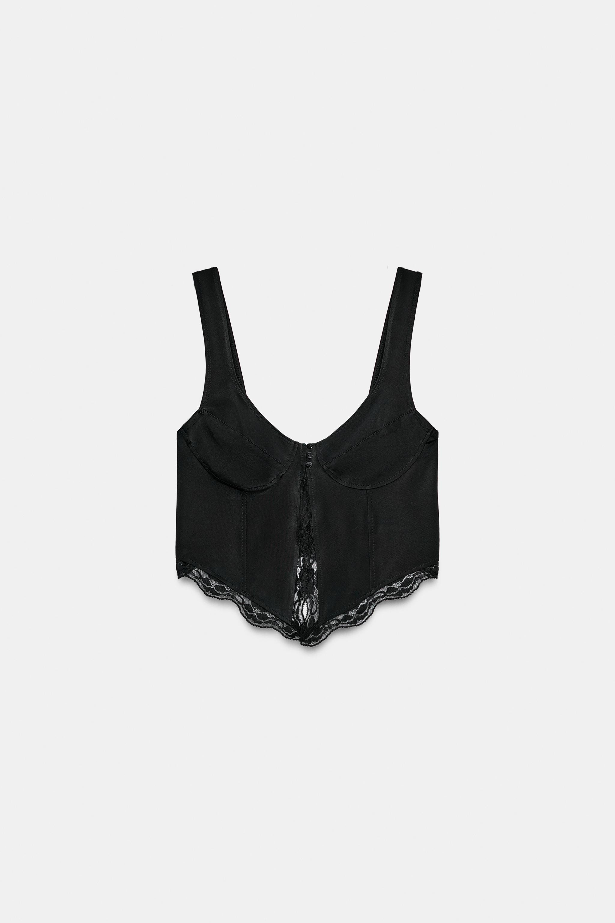 POLYAMIDE LACE BUTTON-UP TOP | Zara UK
