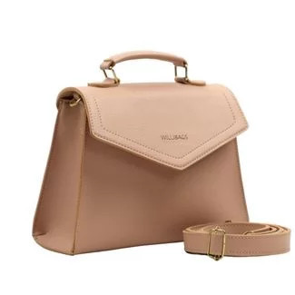 Bolsa Feminina Satchel Quadrada WilliBags Com Alça de Mão e Alça Tira Colo Regulável Bege | Dafiti (BR)