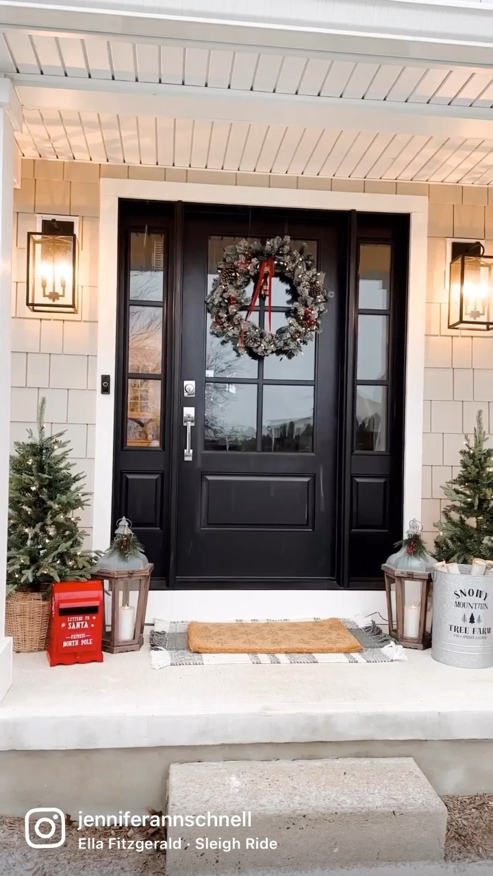 Snow day ⛄️❄️

Winter porch, holiday porch, Christmas porch decor, Christmas doormat, layered doormat, prelit outdoor Christmas tree, Christmas wreath, outdoor sconces, glass front door, black front door, entryway decor, outdoor lanterns, ring doorbell, Pottery Barn, Target, Studio McGee, Thermatru front door, Schlage entry door handle, letters to Santa mailbox, faux birch logs, World Market, Walmart, porch swing, Christmas pillows, holiday pillows, holiday throw blanket

#LTKHoliday 

#LTKSeasonal #LTKhome