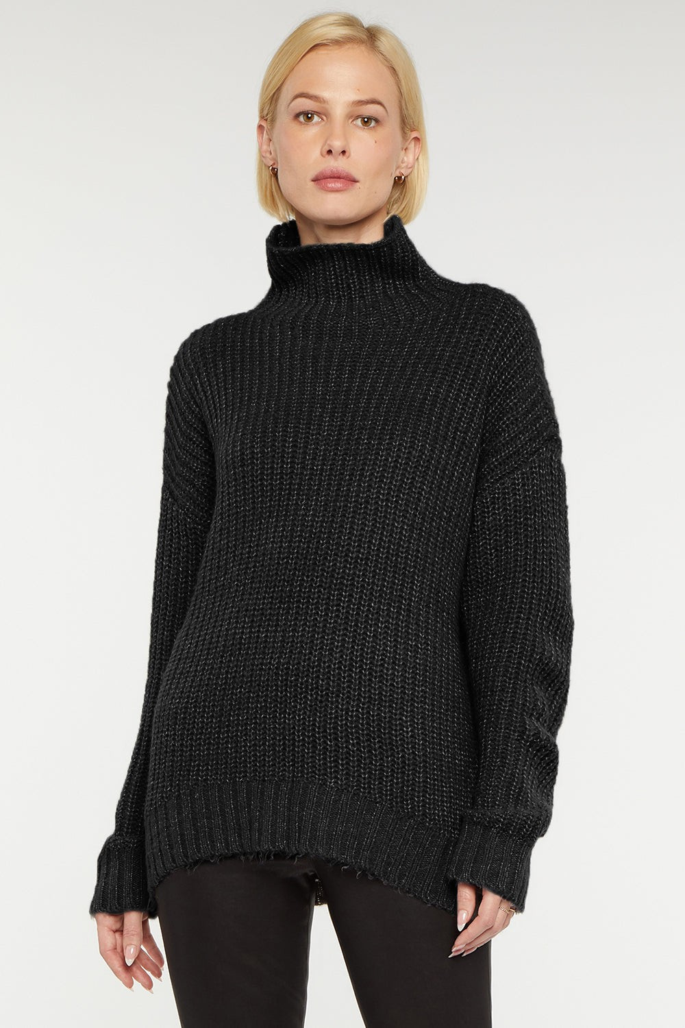 Valerie Mock Neck Sweater  - Black | NYDJ