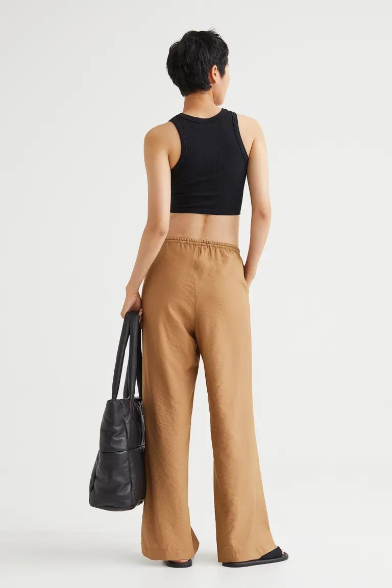 Wide-cut Satin Pants | H&M (US)