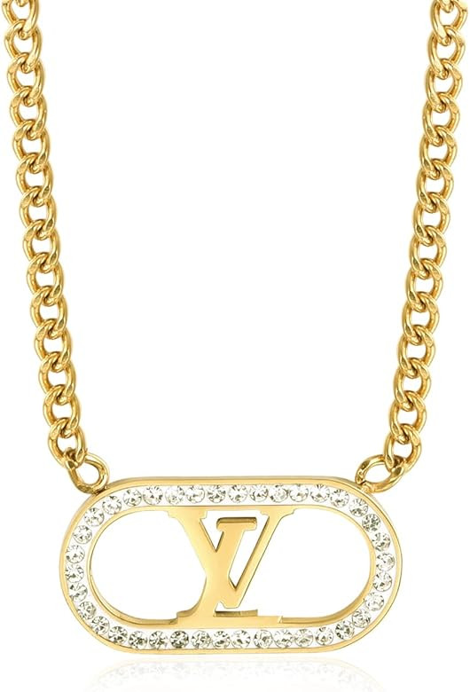 14K Gold Plated Necklace for Women Stainless Steel Cubic Zircon Necklace | Amazon (US)