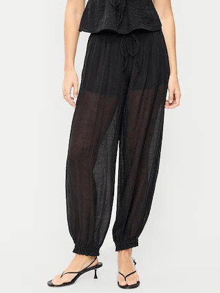 High-Waisted Sheer Chiffon Harem Pants | Old Navy (CA)