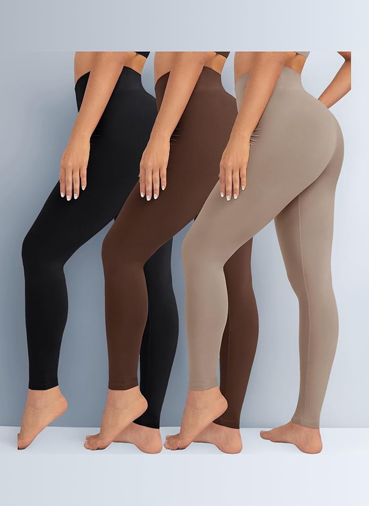 VALANDY Creamlush 3 Pack Leggings for Women High Waisted Tummy Control Leggings Buttery Soft Yoga... | Amazon (UK)