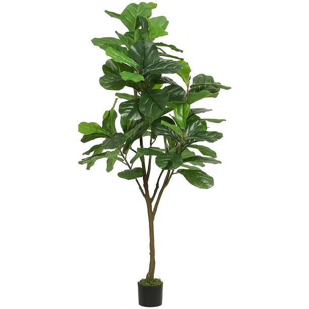 6ft Artificial Fiddle Leaf Fig Tree with 86 Leaves,Fake Fig Silk Tree for Home Office Living Room... | Walmart (US)