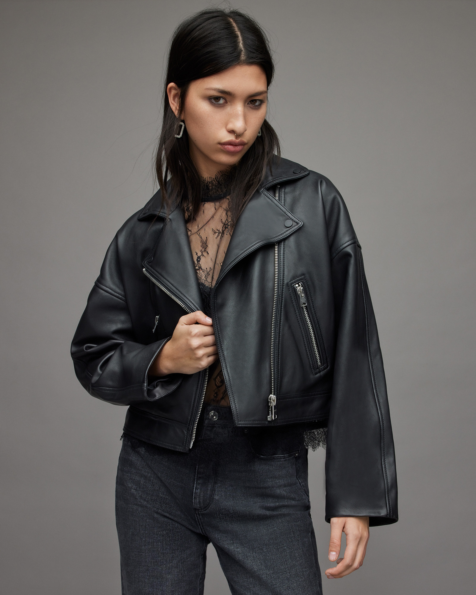 Clarke Leather Biker Jacket | AllSaints UK