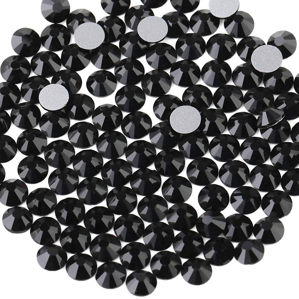 beadsland Flat Back Crystal Rhinestones Round Gems, Black (1.9-2.0mm) SS6/1440pcs | Amazon (US)