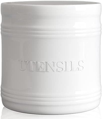 LAUCHUH Utensil Holder for Countertop Porcelain Utensil Caddy Farmhouse decor Kitchen Utensil Cro... | Amazon (US)