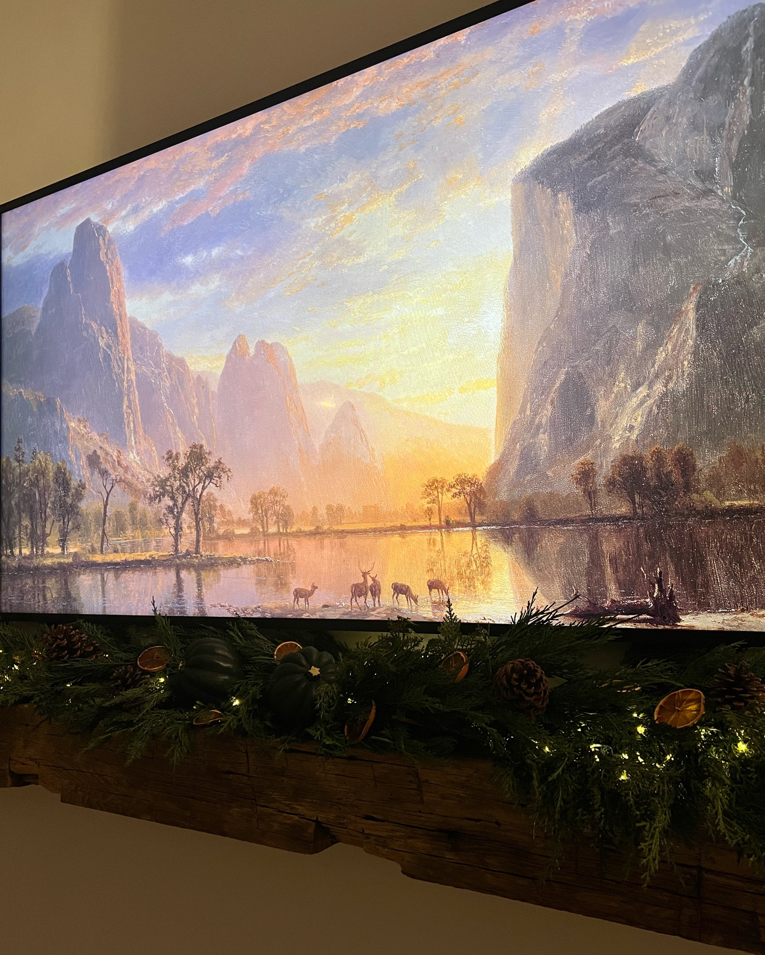 Mantle garland with frame tv 

#LTKHome #LTKHoliday #LTKSeasonal