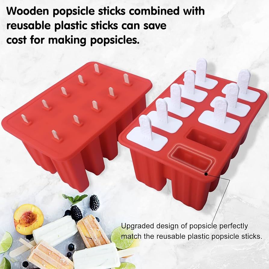 Homemade Popsicle Molds Shapes, Silicone Frozen Ice Popsicle Maker-BPA Free, with 50 Sticks, 50 B... | Amazon (US)