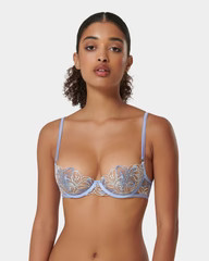 Lilly Wired Bra Hydrangea Blue/Ice Water Blue/Sheer | Bluebella