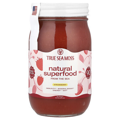True Sea Moss, Natural Superfood From The Sea, Strawberry, 16 fl oz (473 ml) | iHerb
