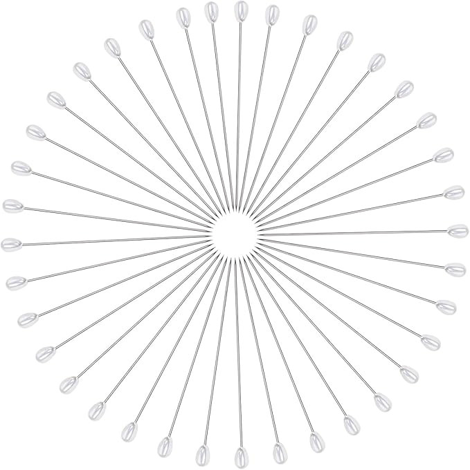 Tupalizy 75mm/3Inch Sewing Straight Pearl Head Decorative Pins Teardrop Corsage Pins for Wedding ... | Amazon (US)
