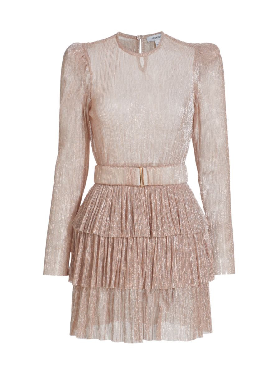 Monique Belted Metallic Minidress | Saks Fifth Avenue