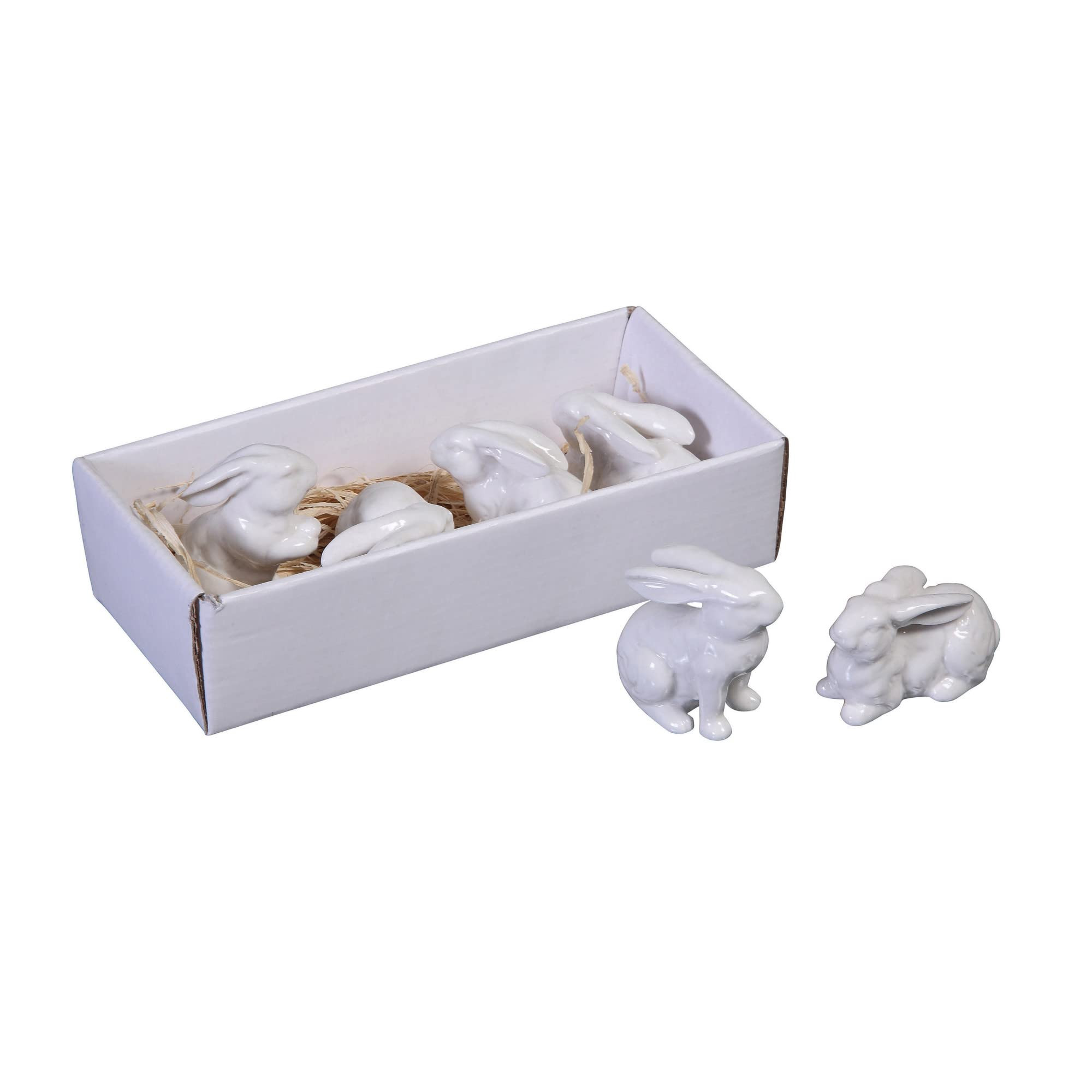 Creative Co-Op White Ceramic Bunnies (Set of 6 Pieces) | Amazon (US)
