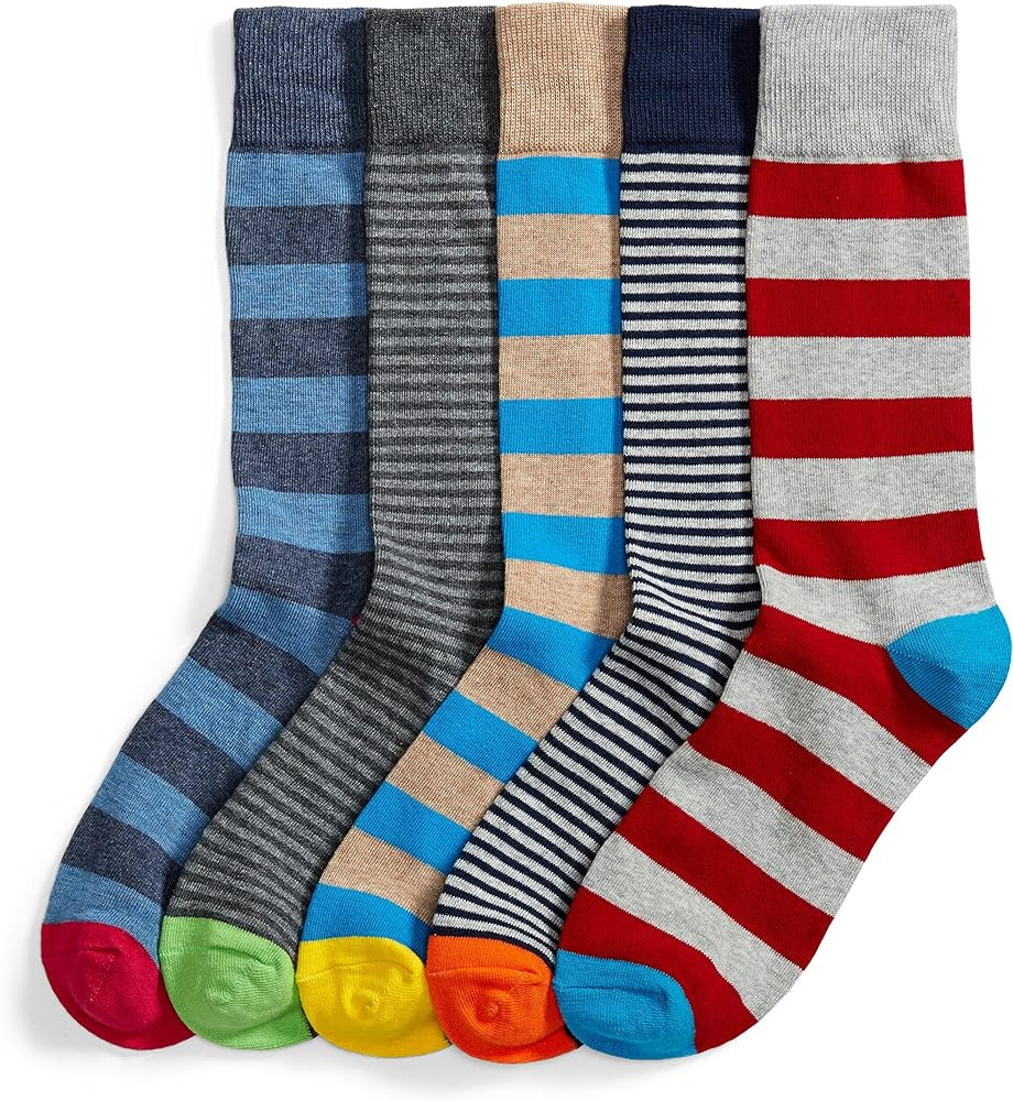 Amazon Essentials mens Comfortable Patterned Dress Socks | Amazon (US)