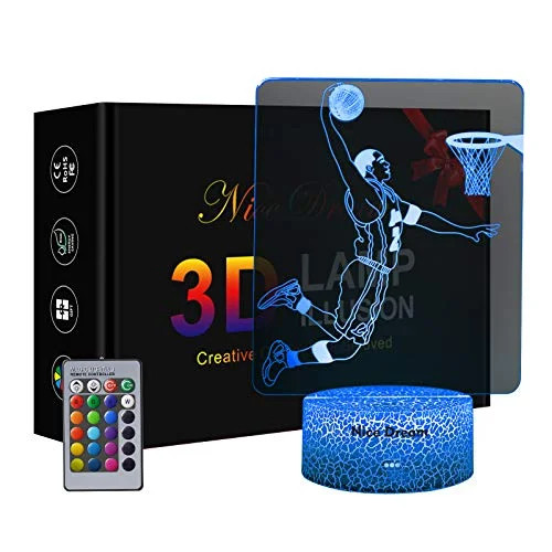 Basketball Gift Basketball 3D Lamp for Boys, Basketball Night Light with 16 Colours Changing and ... | Walmart (US)