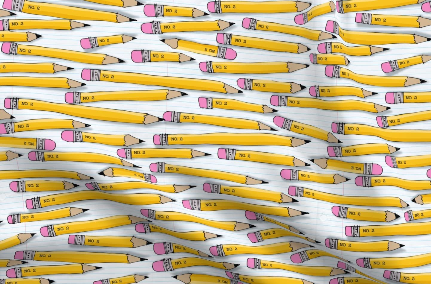 Spoonflower Fabric - Student Teacher Pencil Notebook School Printed on Petal Signature Cotton Fab... | Amazon (US)