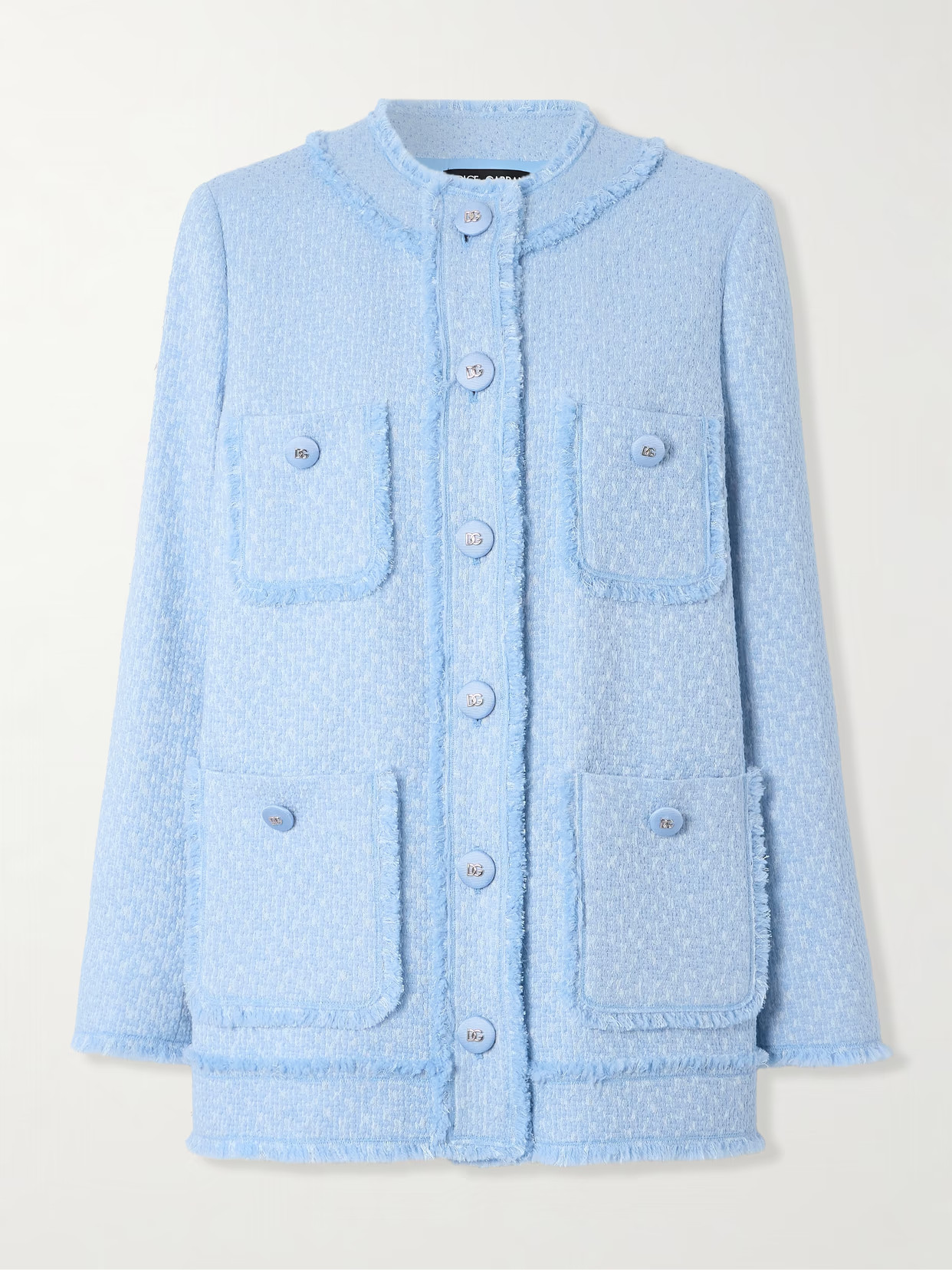 Dolce & Gabbana - Wool-blend Tweed Jacket - Blue | NET-A-PORTER (US)