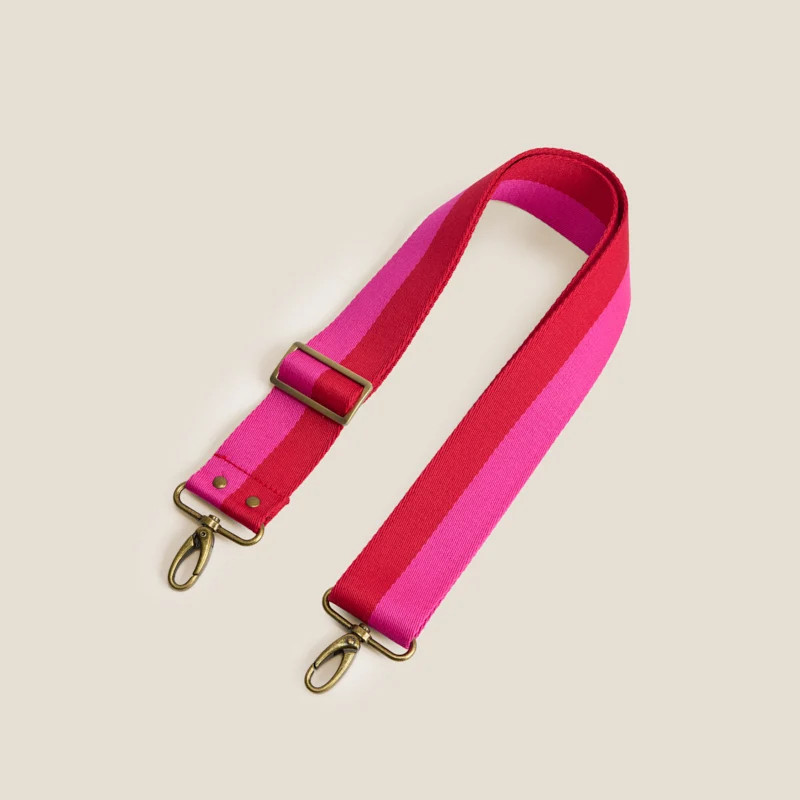 Adjustable Crossbody Strap - Pink & Red Stripe | Parker Thatch