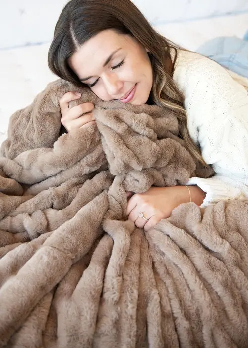 Minky Couture Hugs Milk Chocolate Blanket in Brown at Nordstrom, Size Medium | Nordstrom