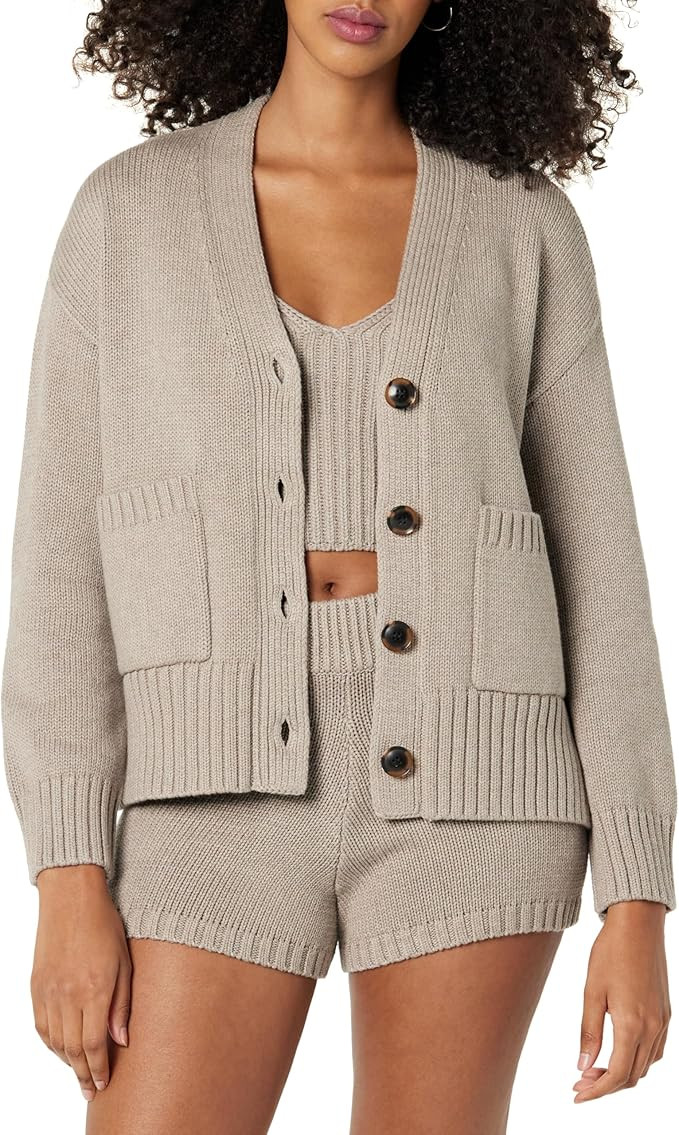 The Drop Women's Brigitte Cotton Blend Chunky Cardigan | Amazon (US)