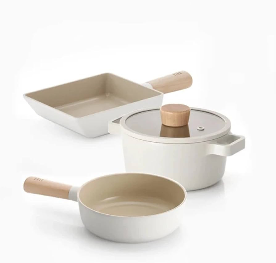 Neoflam FIKA Mini Petit Set | 1.7QT Pot, 7" WOK, 6" Egg Pan | Made in Korea | Amazon (US)