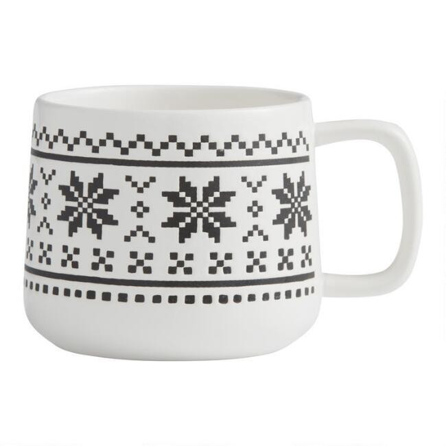 Large Fair Isle Snowflake Mug | World Market