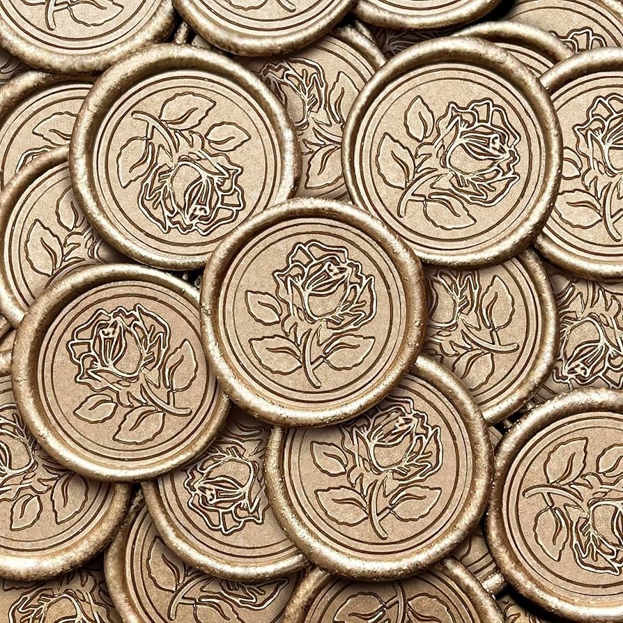 50Pcs Wax Seal Stickers Handmade Envelope Seals Self Adhesive Wax Stickers for Wedding Party Invi... | Amazon (US)