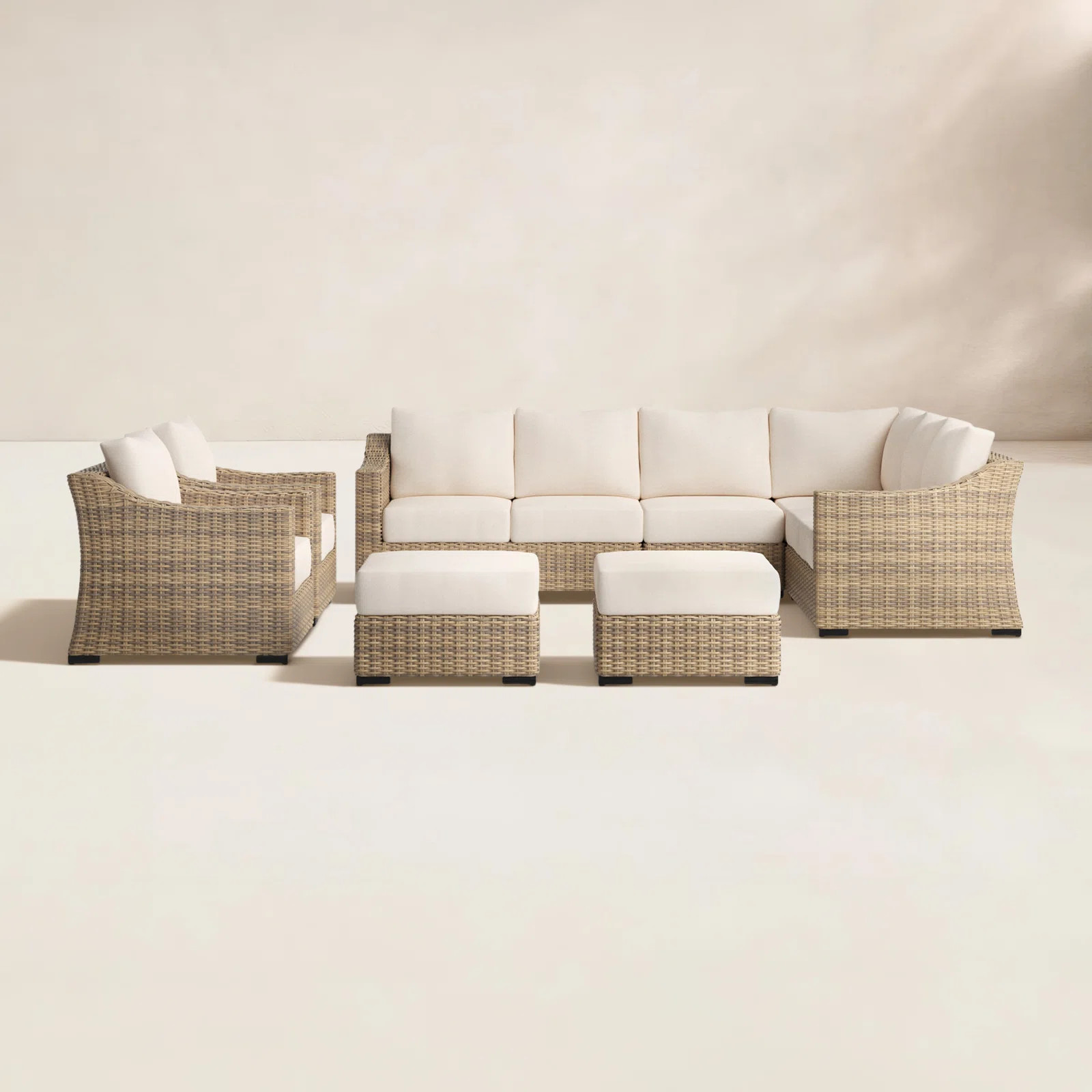 Eloisa Wicker 10 - Person Patio Conversation Set with Cushions | Birch Lane