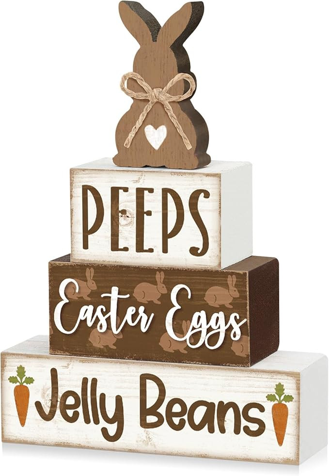 4 Pcs Easter Table Decorations Easter Wooden Table Sign Religious Wood Table Centerpiece Easter B... | Amazon (US)