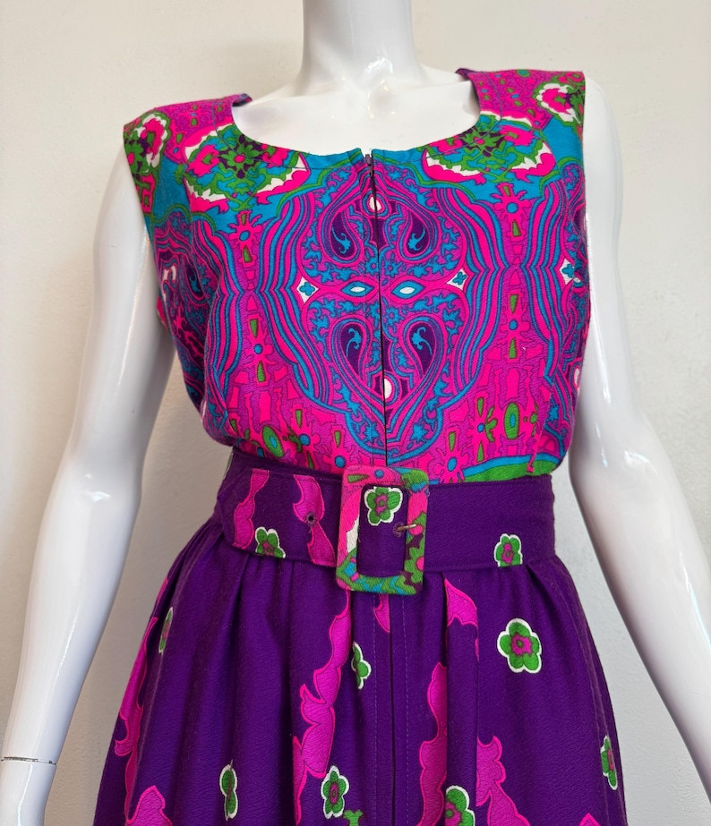 1970's Krist San Francisco psychedelic floral print maxi dress | Etsy (Global)