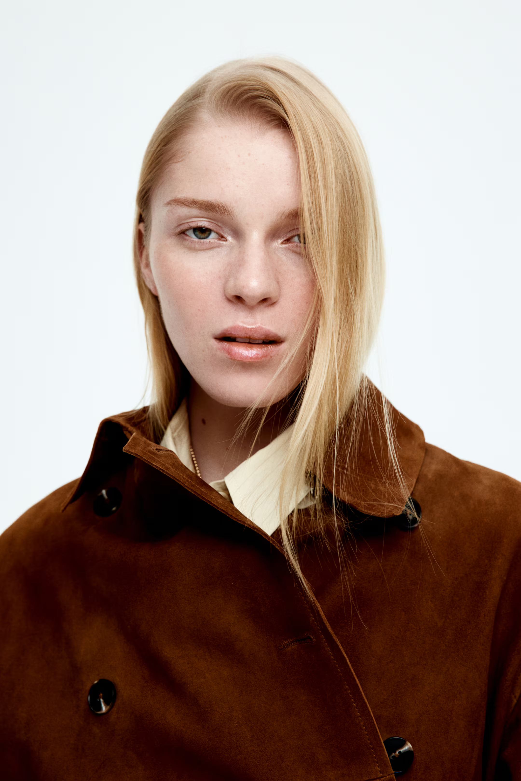 Double-Breasted Suede Jacket - Brown - Ladies | H&M US | H&M (US + CA)