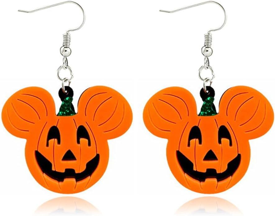 Halloween Earrings Acrylic Skull Dangle Earrings for Women Halloween Pumpkin Earrings Spirit Earr... | Amazon (US)