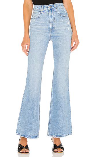 70s High Rise Flare Jean in Marine Babe | Revolve Clothing (Global)