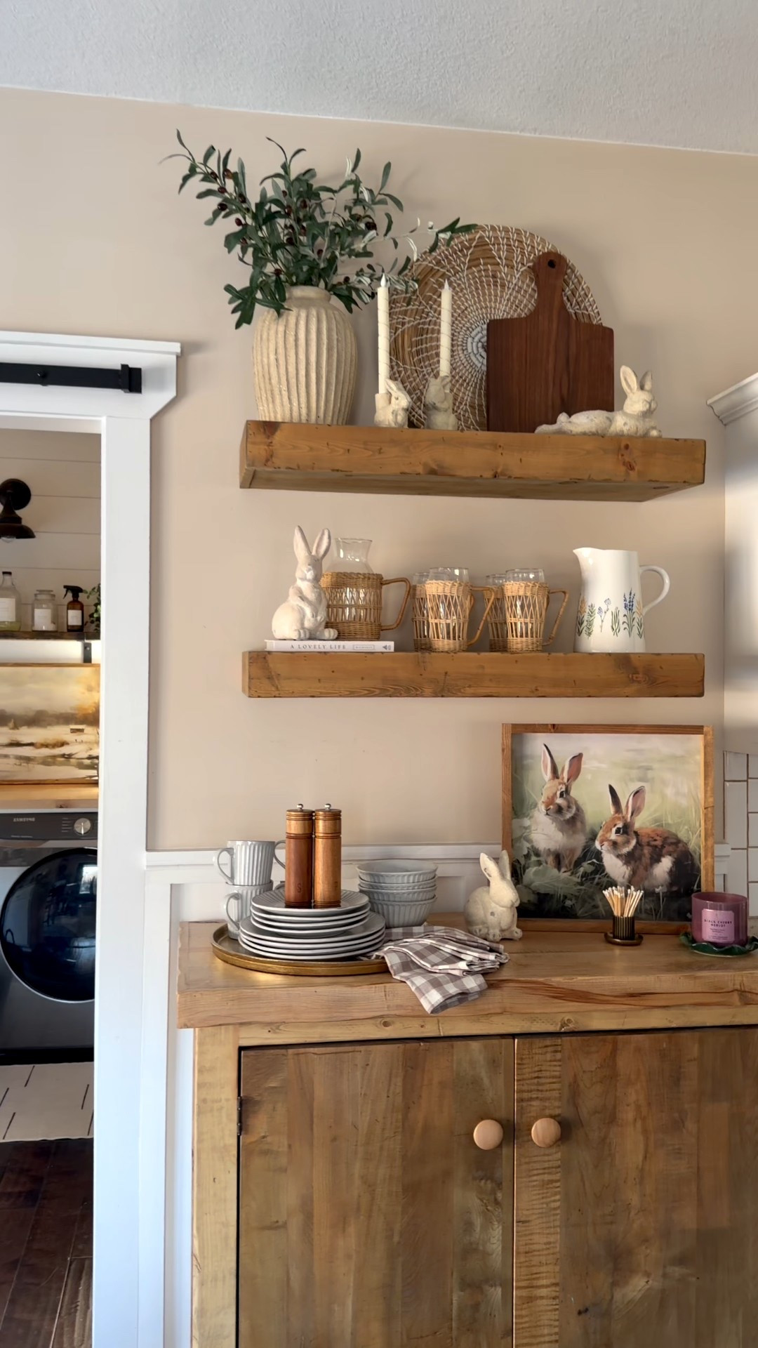 Spring floating shelves & buffet 🌿🐰

Happy Friday Eve friends! Sharing some little snippets of my fav place to decorate seasonally! The sun wasn’t out so it’s not the brightest but I hope you like it! Have a super happy day friends! 💕🩷

#betterhomesandgardens #countryliving #southernliving #homedecor #mycozyhome 

#LTKSeasonal #LTKdayinmylife #LTKHome